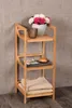 A wooden shelf unit with items on display against a textured wall. Náhled obrázku produktu
