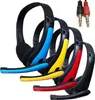 A group of colorful computer headsets are displayed against a white background, with their audio jacks visible in the upper right corner. Produktbild-Vorschau