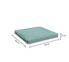 A light blue cushion with dimensions indicated. Produktbild-Vorschau