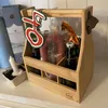 UNUS® Männerhandtasche aus Bambus Bier Flaschenträger 6 Produktbild-Vorschau 4
