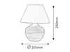 A line drawing of a table lamp with dimensions indicated. Náhľad obrázku produktu