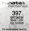 Close-up of a Renata battery label with product information. Produktbild-Vorschau