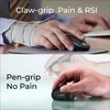 Split image showing two different hand grips on a mouse, one with a wrist brace and the other with a pen-like grip. Náhľad obrázku produktu