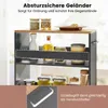 COSTWAY Vozík do výklenku, šírka 25 cm, 4 poschodia, úzky Náhľad obrázku produktu 6