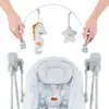 Hands attaching a toy arch to a baby swing. Produktbild-Vorschau