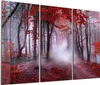 DEQORI Glasbild Echtglas 3x50x100 cm 'Roter Blätterwald' Produktbild-Vorschau 1
