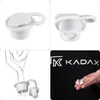 A collage of four images showing a white rubber stopper with a handle, a close-up of the stopper, a clear plastic tube with a stopper, and a hand holding a stopper with a black background featuring a logo. Voir les images du produit
