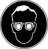 A safety symbol indicating the need to wear eye protection. Voir les images du produit