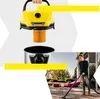 A collage showing a vacuum cleaner's filter and a person using the vacuum cleaner outdoors. Náhled obrázku produktu