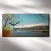 Wohnzimmer-Bild Leinwand Uhr Geräuschlos 60x30 Ölgemälde Produktbild-Vorschau 2