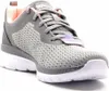 A close-up side view of a gray Skechers women's sneaker. Anteprima dell’immagine prodotto