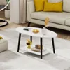 Moderner Couchtisch aus Holz mit 2 Etagen,kleiner Produktbild-Vorschau 7