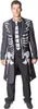 Skelett Kostüm Halloween Mantel Knochen Gehrock für Herren von Vorne mit offener Jacke Produktbild-Vorschau