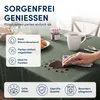 Leinen Tischdecke 140 cm rund dunkelgrün Produktbild-Vorschau 2