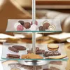Relaxdays Etagere, 2 stöckig, eckig, Cupcake, Kekse, Obst, Produktbild-Vorschau 2