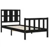 The Living Store Massivholzbett mit Kopfteil Schwarz Produktbild-Vorschau 4