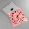 Wanduhr - Quadrat - Glasuhr - Rosa Blätter Palmen - 40x40cm Produktbild-Vorschau 2