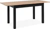 A dining table with a light wood top and black legs, presented against a white background. Voir les images du produit