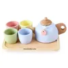 Set da tè in legno per bambini con vassoio e tazze, set da Anteprima dell’immagine prodotto 1