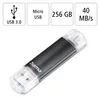Hama USB-Stick Laeta Twin, USB 3.0, 256GB, Schwarz Produktbild-Vorschau 2