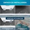 Collage of images showing the installation steps of a toilet seat. Produktbild-Vorschau