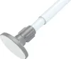 Close-up view of the end of a white telescopic rod with a gray adjustable mechanism and a white disc at the end. Produktbild-Vorschau