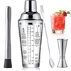 Barkeeper Zubehör Edelstahl,Glas Cocktailshaker mit Skala, Produktbild-Vorschau 1