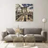 Bilder auf glas - Amerika brooklyn brücke bau - 70x70cm - Produktbild-Vorschau 7