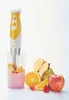 An immersion blender is shown in a glass with fruit and smoothie ingredients, with additional fruit arranged around the glass. Produktbild-Vorschau