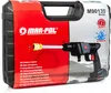 The image shows the packaging of a battery-powered pressure washer. The packaging is predominantly red and white with graphics of the product and text in multiple languages. Náhled obrázku produktu