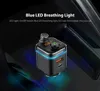 A car charger with LED lights and USB ports, placed in a car's console. Produktbild-Vorschau