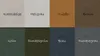 A collage of eight color swatches, each labeled with a German color name. Produktbild-Vorschau
