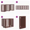 Brána pre psa s dverami sklad. 6pan. hnedá 300cm topoľové Náhľad obrázku produktu 7