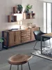 TPFLiving Hocker Minden Akazie mit Metall natur und schwarz Produktbild-Vorschau 13