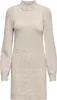 A studio shot of a light gray knitted dress.