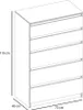VBChome Komoda s 5 zásuvkami 70 x 40 x 110 cm bílá Náhled obrázku produktu 4