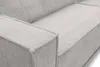 Close-up view of a beige corduroy sofa armrest and seat cushion. Produktbild-Vorschau