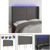 The Living Store LED Kopfteil Grau 147x16x118/128 cm Produktbild-Vorschau 7