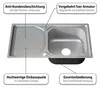 lavello da cucina in acciaio inox 72CM, destro, da incasso Anteprima dell’immagine prodotto 5