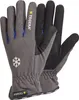 A pair of gray work gloves with black grip on the fingers and palm, and blue accents on the cuff. Produktbild-Vorschau
