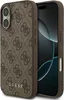 A brown phone case with a repeating GUESS logo pattern is shown next to a smartphone. Podgląd zdjęcia produktu