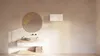 A modern bathroom vanity with a sink, mirror, and cabinet. Produktbild-Vorschau