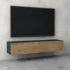 doporro Mobile Porta TV Sospeso 160 cm con 2 Ante Antracite Anteprima dell’immagine prodotto 2