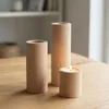 Teelichthalter aus Holz, rund, unlackiert, 5er Set, Höhe Produktbild-Vorschau 4