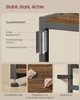 Diagrams and close-up shots illustrating the features and materials of a furniture item, likely a clothing rack or shelf unit. Produktbild-Vorschau