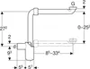A technical diagram showing dimensions and specifications of a plumbing component. Podgląd zdjęcia produktu