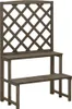 vidaXL Kvetinové schody s mriežkou sivé 70x42x115cm Masívne Náhľad obrázku produktu 6