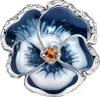 A close-up of a Pandora charm shaped like a blue and white pansy flower with a small orange gem in the center. Anteprima dell’immagine prodotto