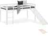 Homestyle4u Hochbett 90x200 Kinder Weiß mit Lattenrost Produktbild-Vorschau 2