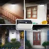 A collage of four images showing solar lights installed in different outdoor settings. Produktbild-Vorschau